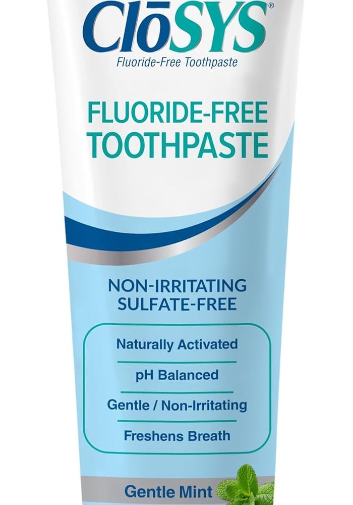 CloSYS Fluoride-Free Toothpaste, 3.4 Ounce, Gentle Mint, Travel Size, Whitening and Enamel Protection - Image 2